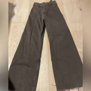 zara brown the marine straight jeans size: 2